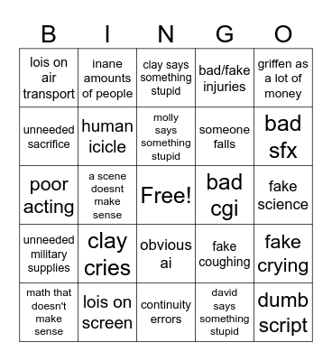 Icestorm bingo Card
