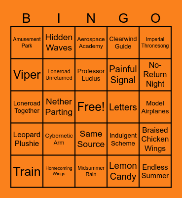 Caleb Birthday Bingo Card