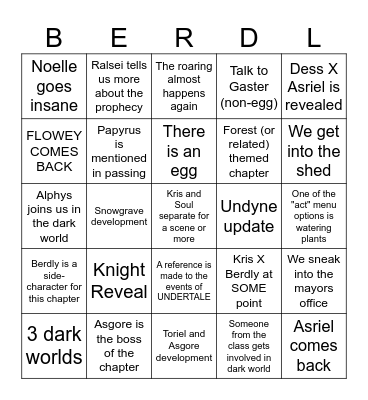 DELTARUNE CHAPTER 5 Bingo Card