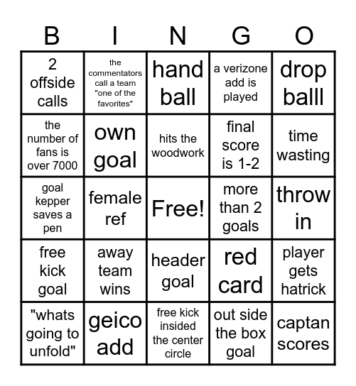 WORLD CUP BINGO Card