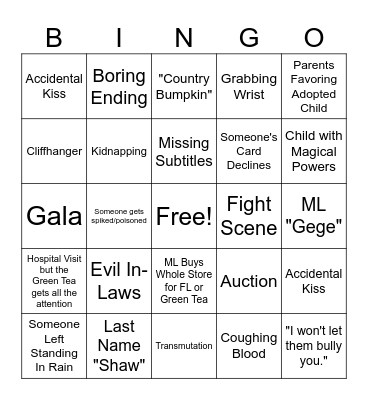 C-Drama Bingo Card