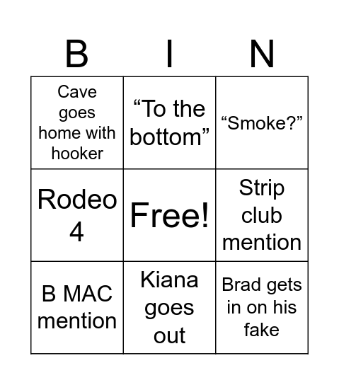 6/12 Bingo Card