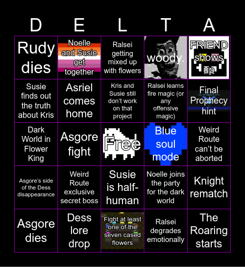 DELTARUNE Chapter 5 Bingo Card