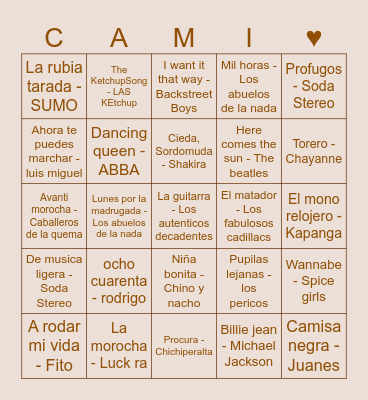 SINCE1995 Bingo Card