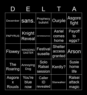 delta's rune Bingo Card