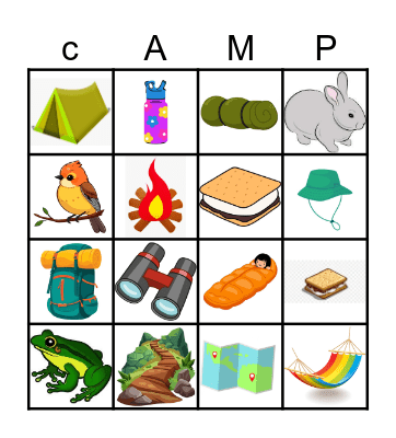 Camping Bingo Card