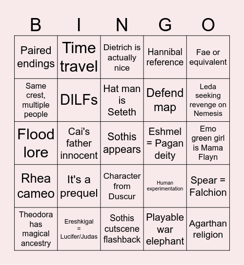 Fortune's Weave Bingo Card