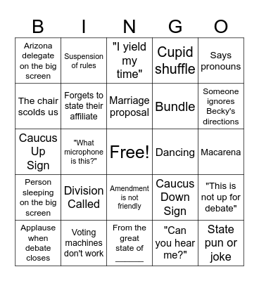 MEA NEA-RA Bingo Card