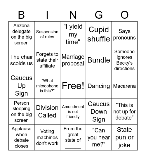 MEA NEA-RA Bingo Card