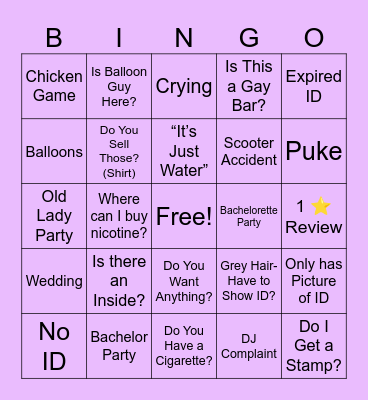 Finn’s Door Bingo Card