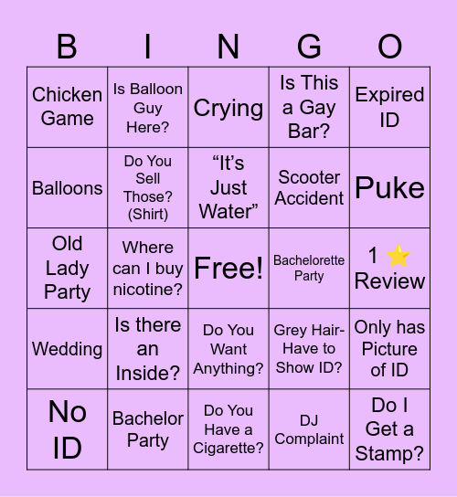 Finn’s Door Bingo Card