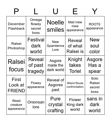 DELTARUNE Chapter 5 Bingo Card
