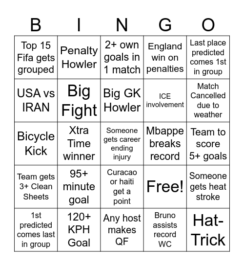 2026 WC bingo Card