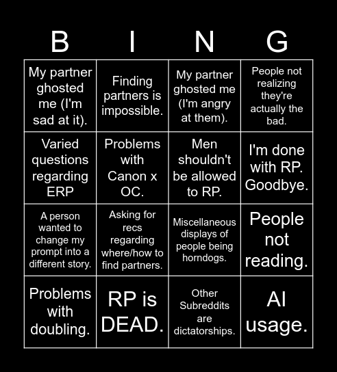 BRPS Bingo Card