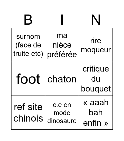 bingo tonton Bingo Card