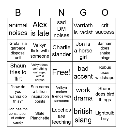 Vokune Bingo 2 Electric Boogaloo Bingo Card