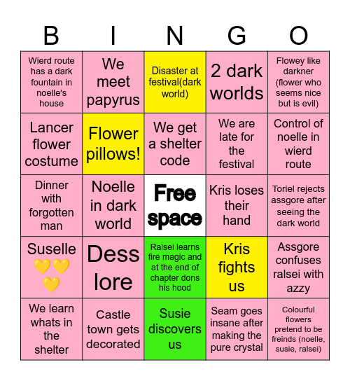DELTARUNE CHAPTER 5 BINGO Card