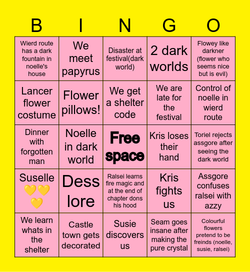 DELTARUNE CHAPTER 5 BINGO Card