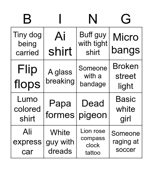 Human bingo Card