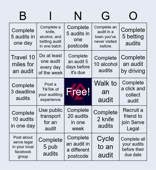South West auditor bingo! Bingo Card