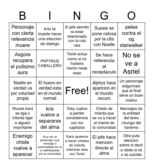 Ruta rara Bingo Card