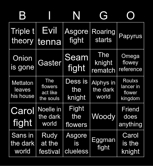 Chapter 5 Bingo Card