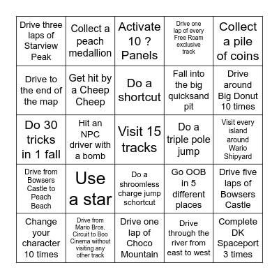 MK World Lockout Bingo Card