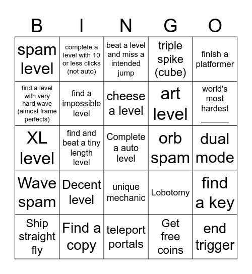 Recent tab bingo board Bingo Card