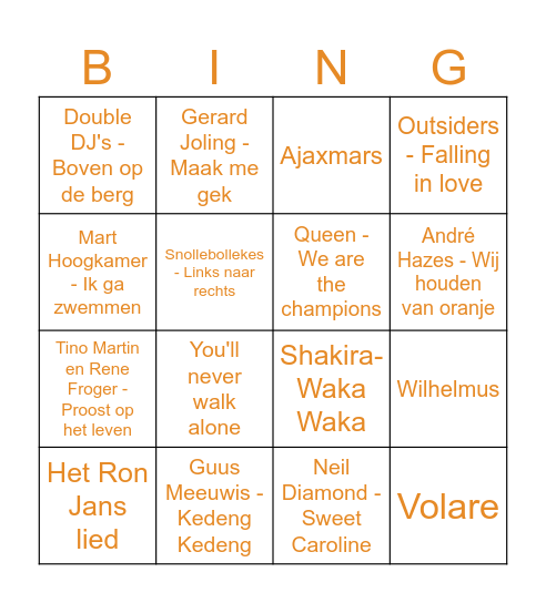 Dex WK Bingo! Bingo Card
