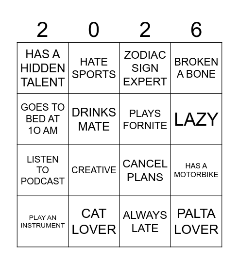 PROMO 2026 Bingo Card