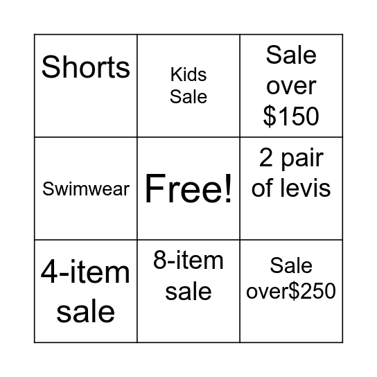 Friends & Family June 2026 Bingo Card