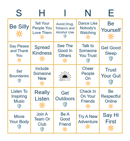 PROTECT & SHINE YOUR LIGHT Bingo Card