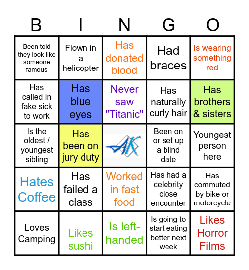 Getting to Know You Bingo Card