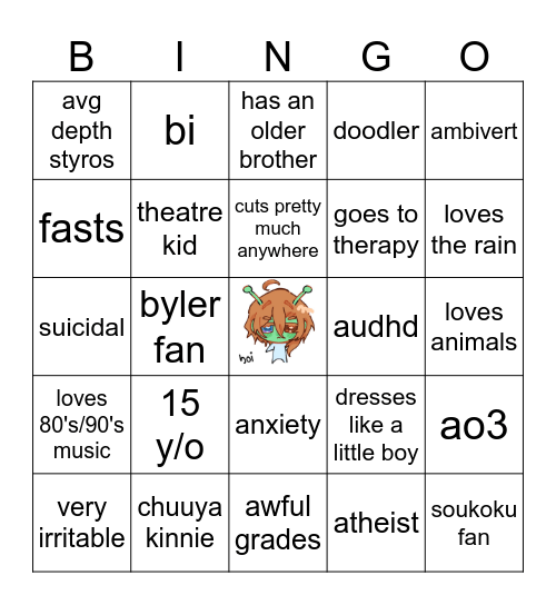 niko's bingo ! ! Bingo Card
