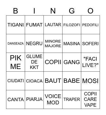 OME TV Bingo Card