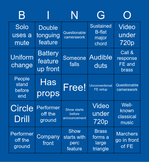 DCI Bingo Card