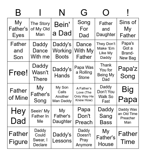 Happy Father's Day! Bingo Card