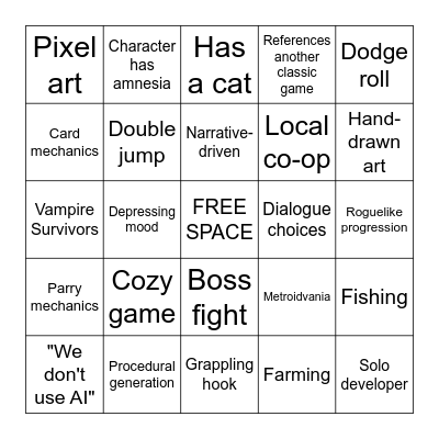 Game Garden 2026 BINGO Card