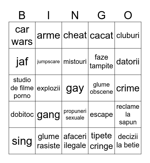Money Talks Bingo Card