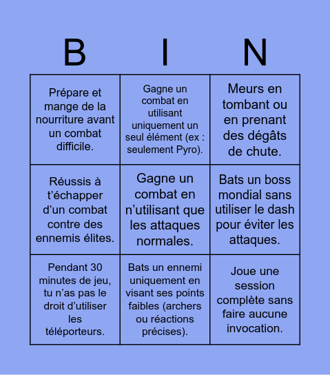 svana Bingo Card