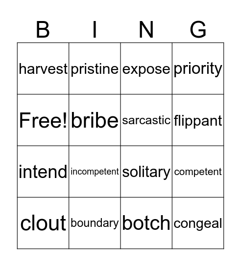 Among the Hidden  Bingo Card