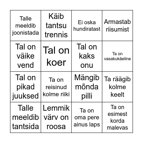 BINGO Card