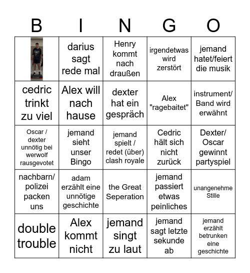 Party Bingo Card