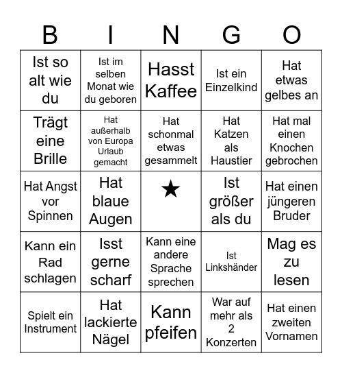 Noel’s Geburtstag Bingo Card