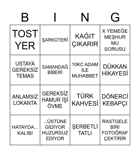 ESER MALI Bingo Card