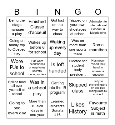 Graduation 2026 Bingo Card