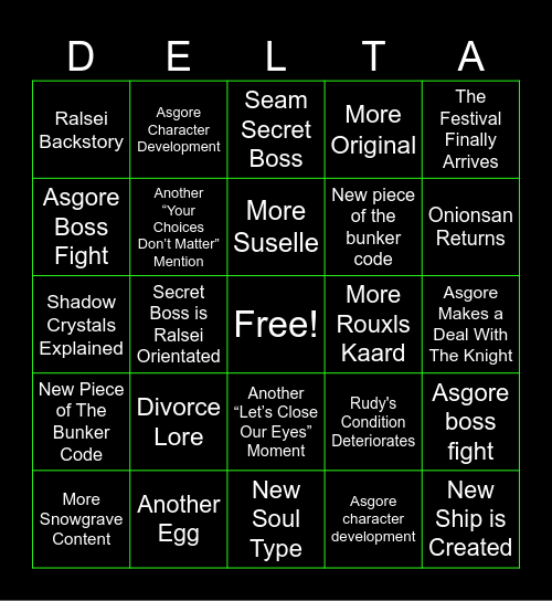 Chapter 6 BINGO Card