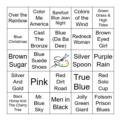 Color Palette Bingo Card