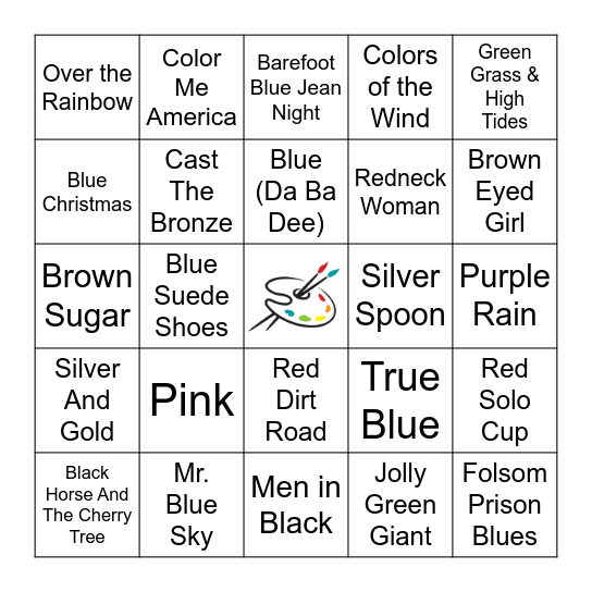 Color Palette Bingo Card