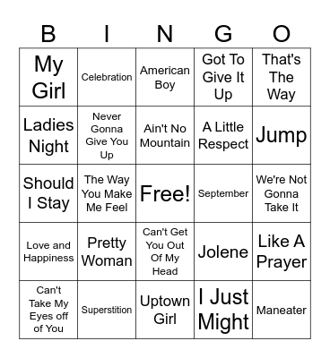 Old Folk Bingo Card